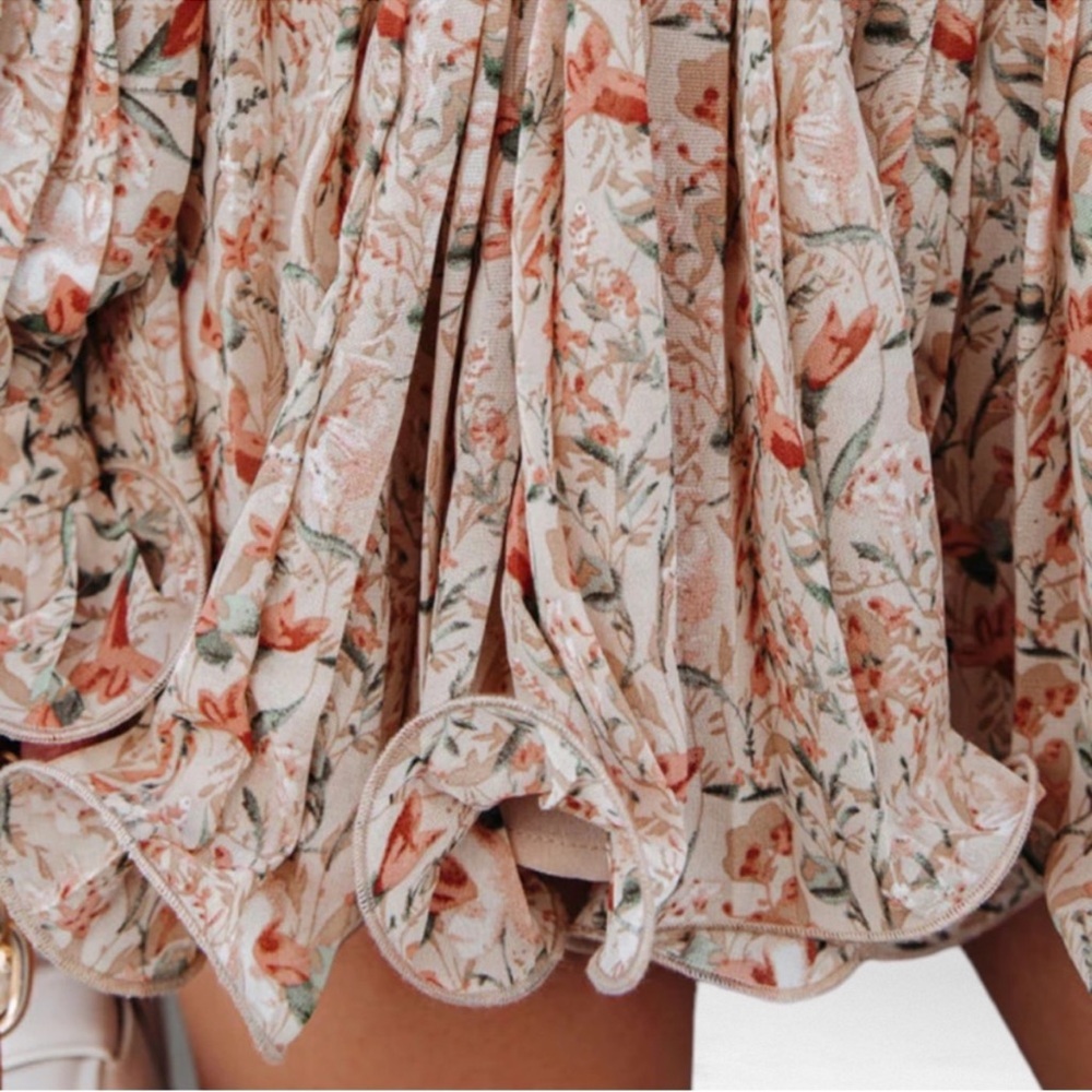 NEW Endless Rose Pleated Floral Jumper Beige SZ M - Picture 4 of 12